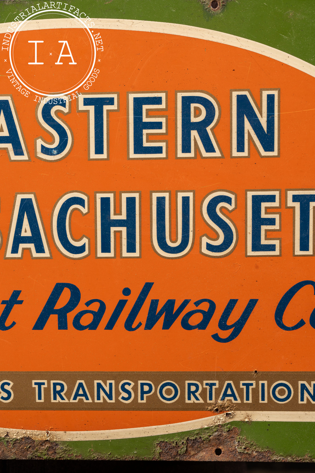 Vintage Painted Metal Railway Advertising Sign