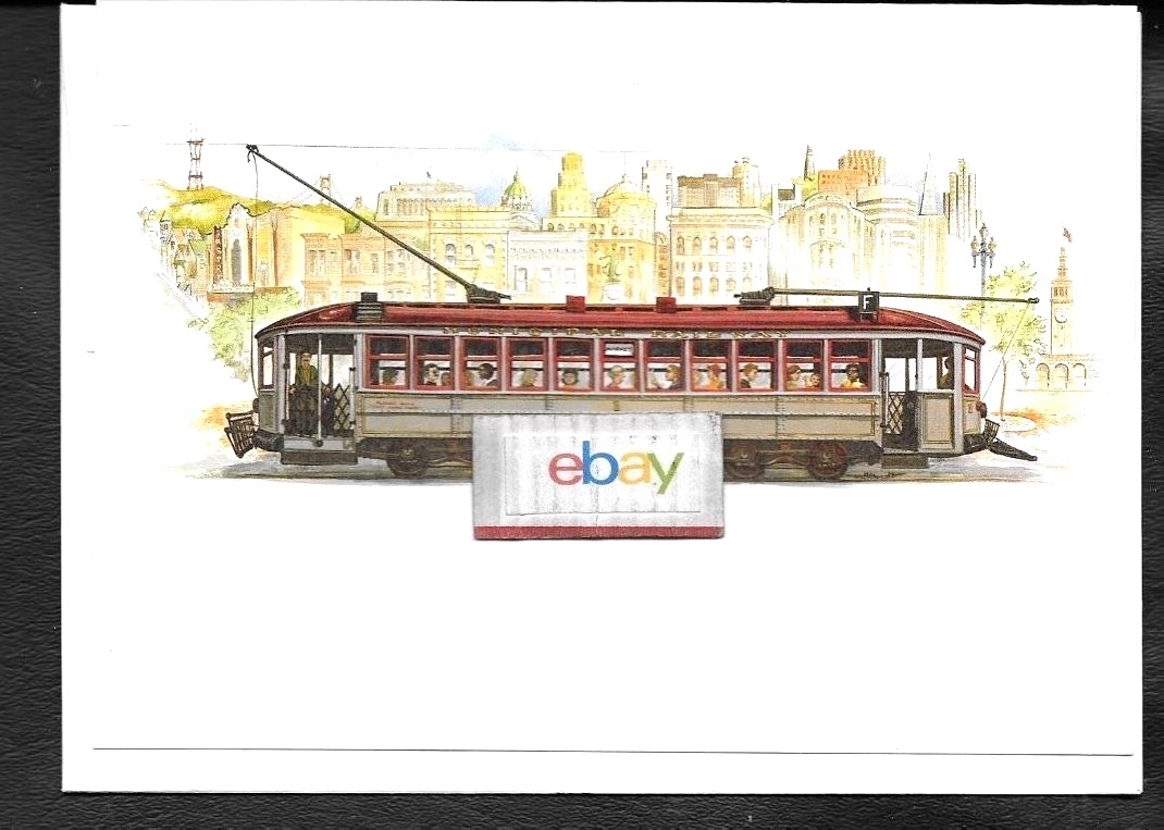 SAN FRANCISCO MUNI HISTORIC STREETCAR MARKET ST WULLBRANDT NOTECARD/ENVELOPE