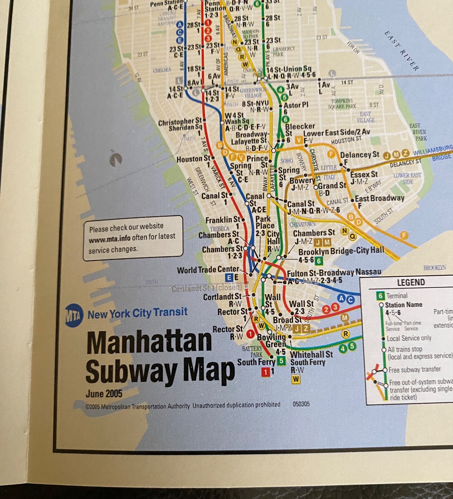 Vintage 2005 2006 New York City MAP Theater Subway Bus