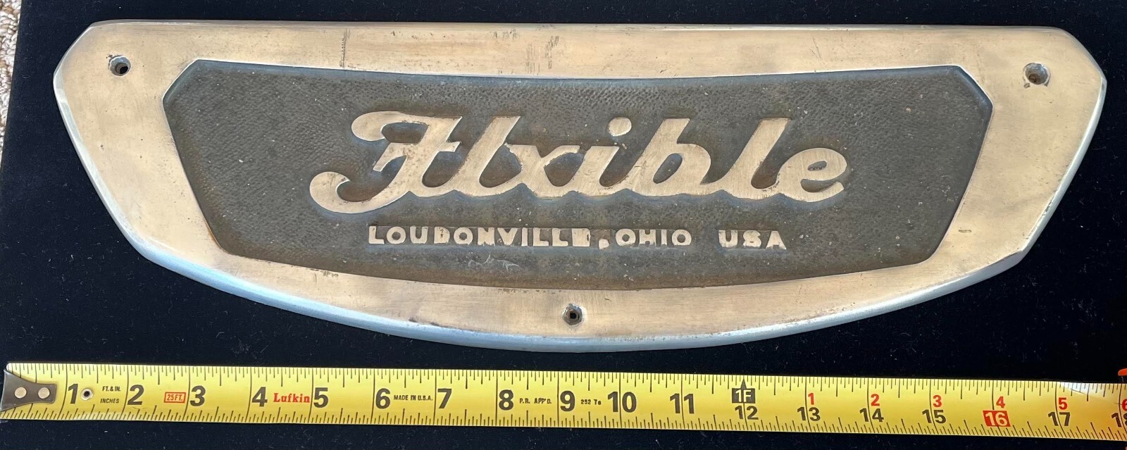 FLXIBLE LOUDONVILLE OHIO USA PART SIGN EMBLEM FROM AC TRANSIT ACT BUS COLLECTION