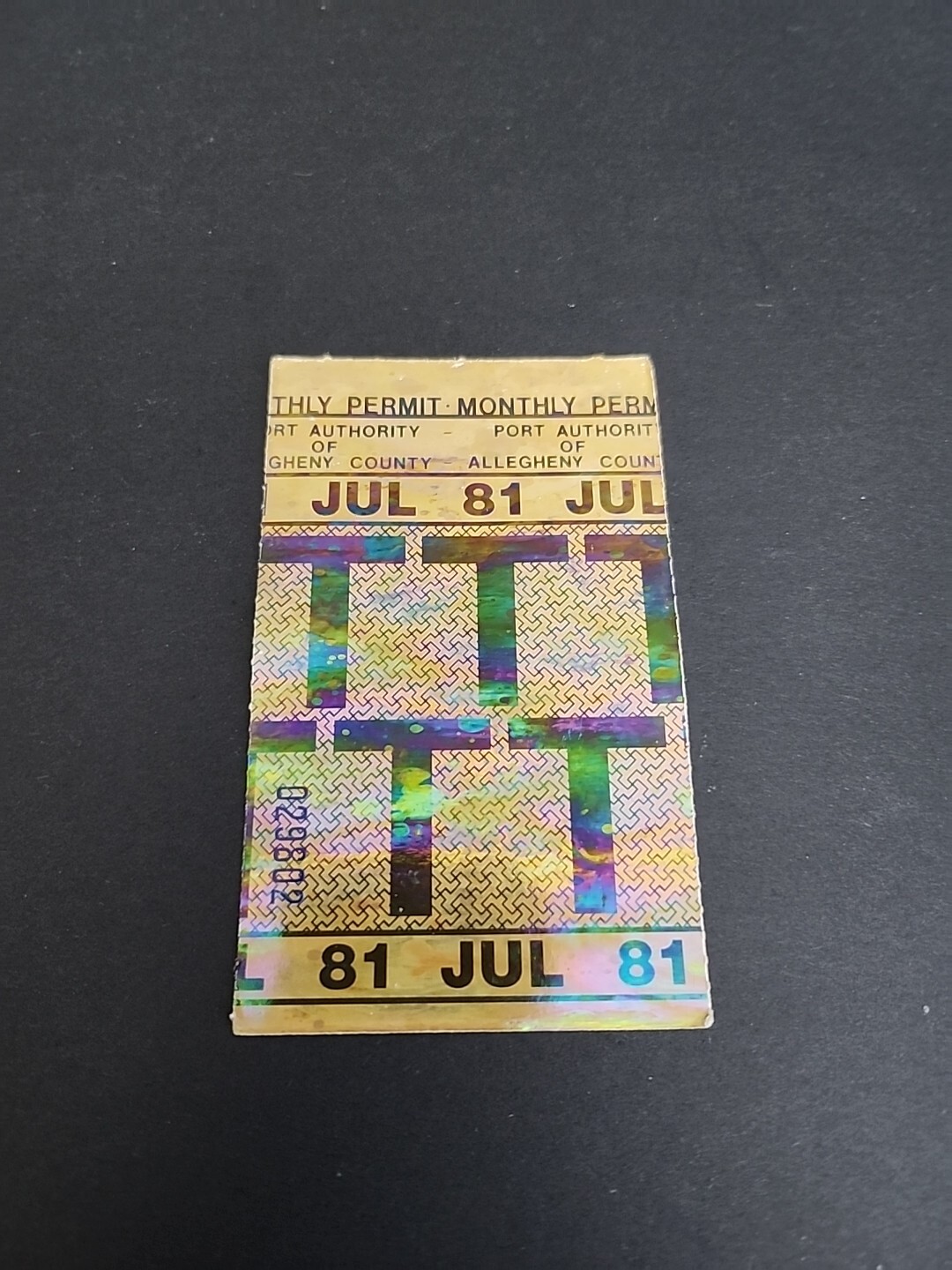 Vtg PAT Bus / Streetcar Monthly Pass Port Authority Allegheny County Rare 1981