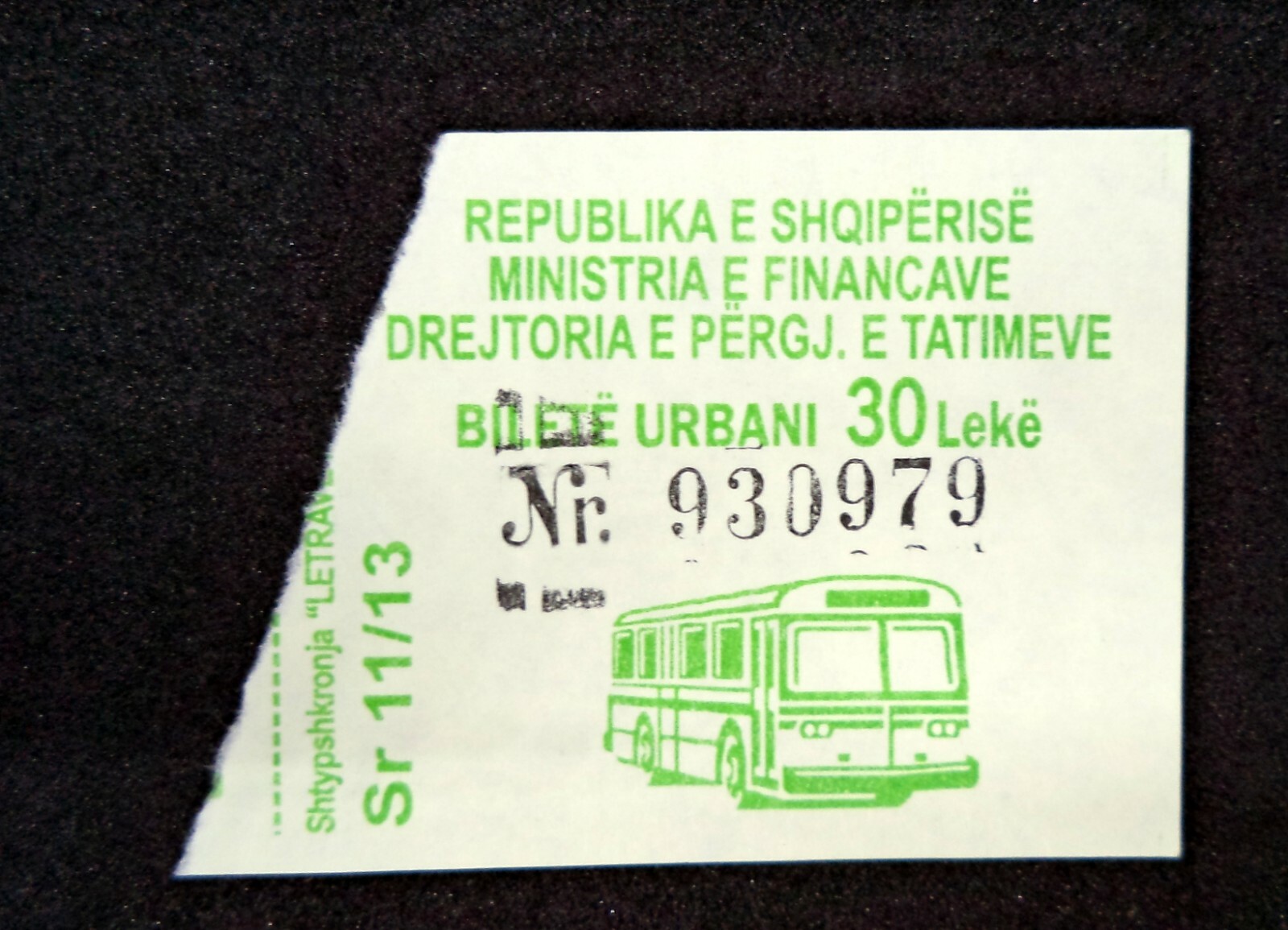 Urban Bus Tickets from Albania. Canceled