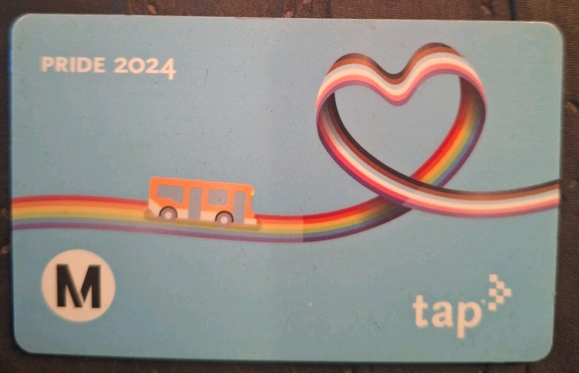 Metro TAP Card Pride LGBTQ + 2024 Bus Train Rail Subway Transit Card. Expired.