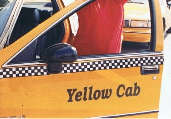 Yellow Cab Driver Sign Sticker Decal Original Vintage Unused T2