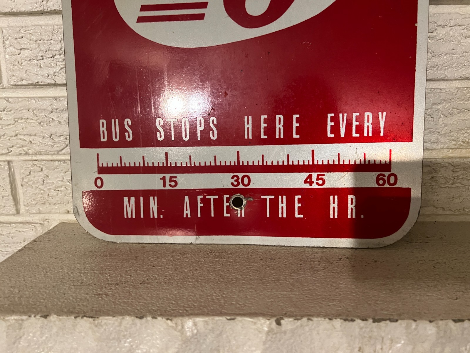 Original Vintage MTA Michigan Transit Authority Aluminum Bus Stop Sign 12x 18″