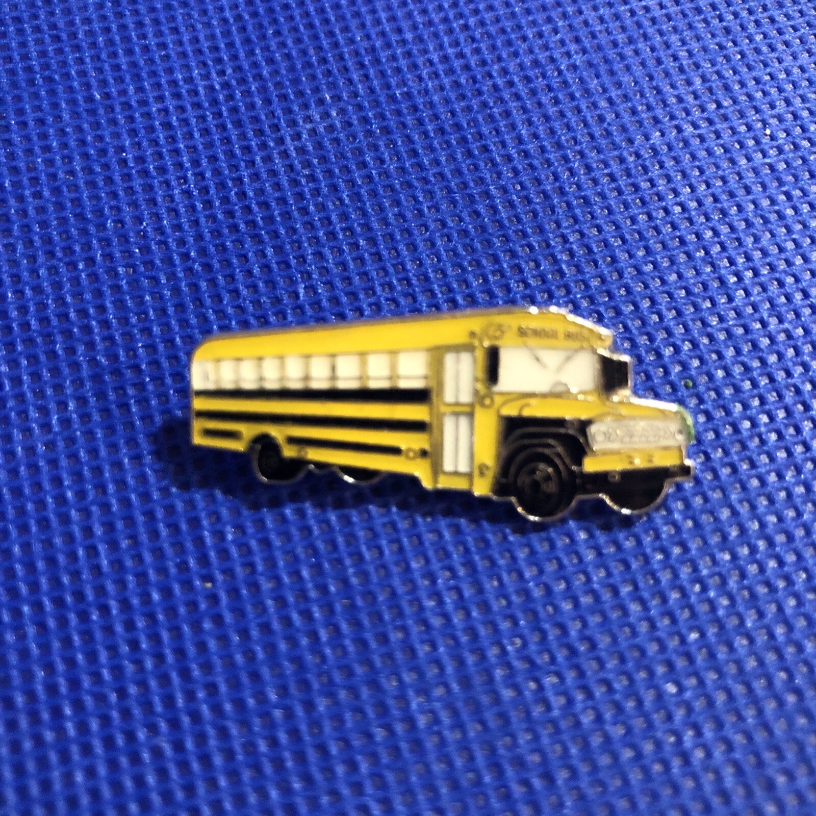 Vintage Enamel Bus Pin Transportation Lapel Hat Pin Gold-tone Silver Lot Of 2