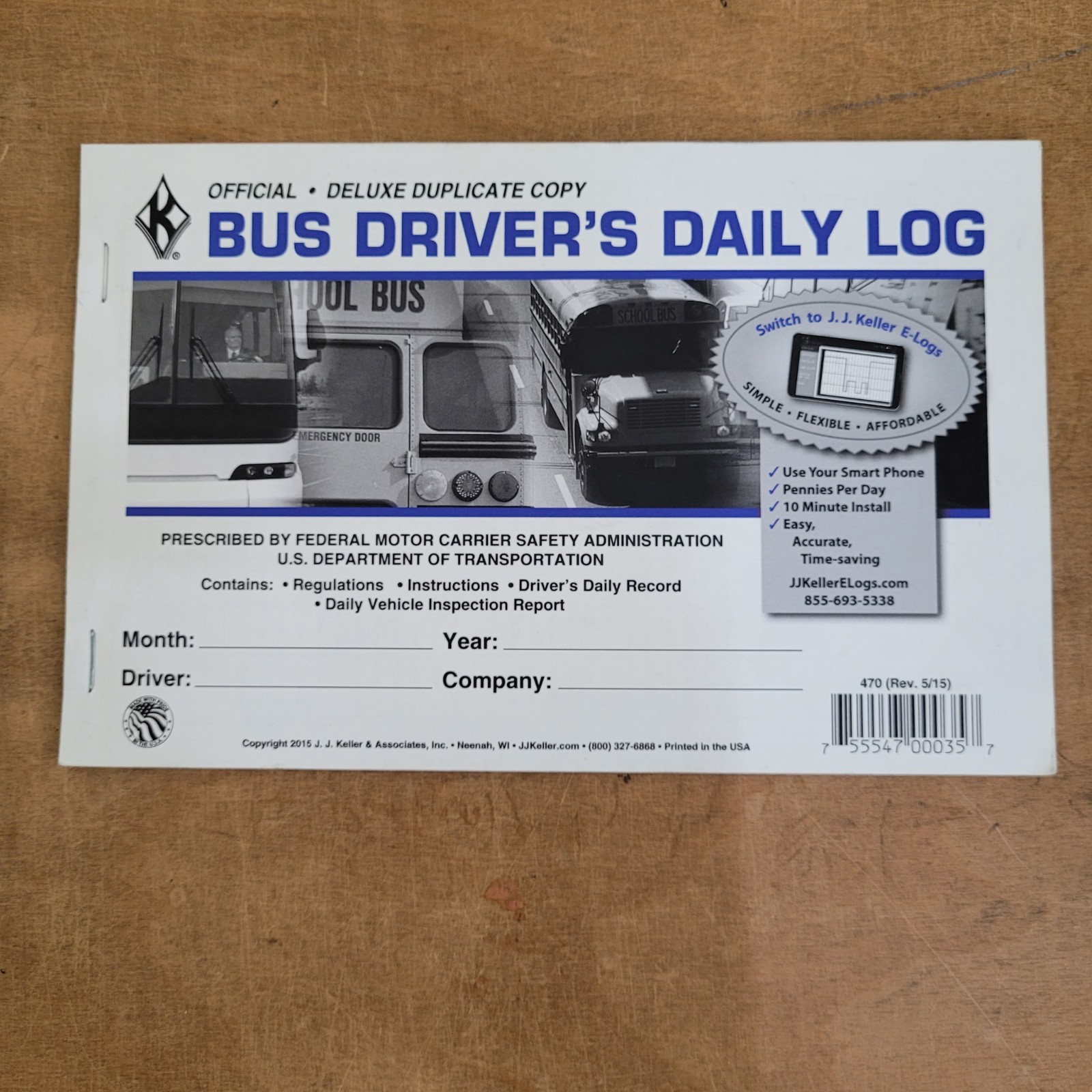 BUS DRIVERS DAILY LOG BOOK