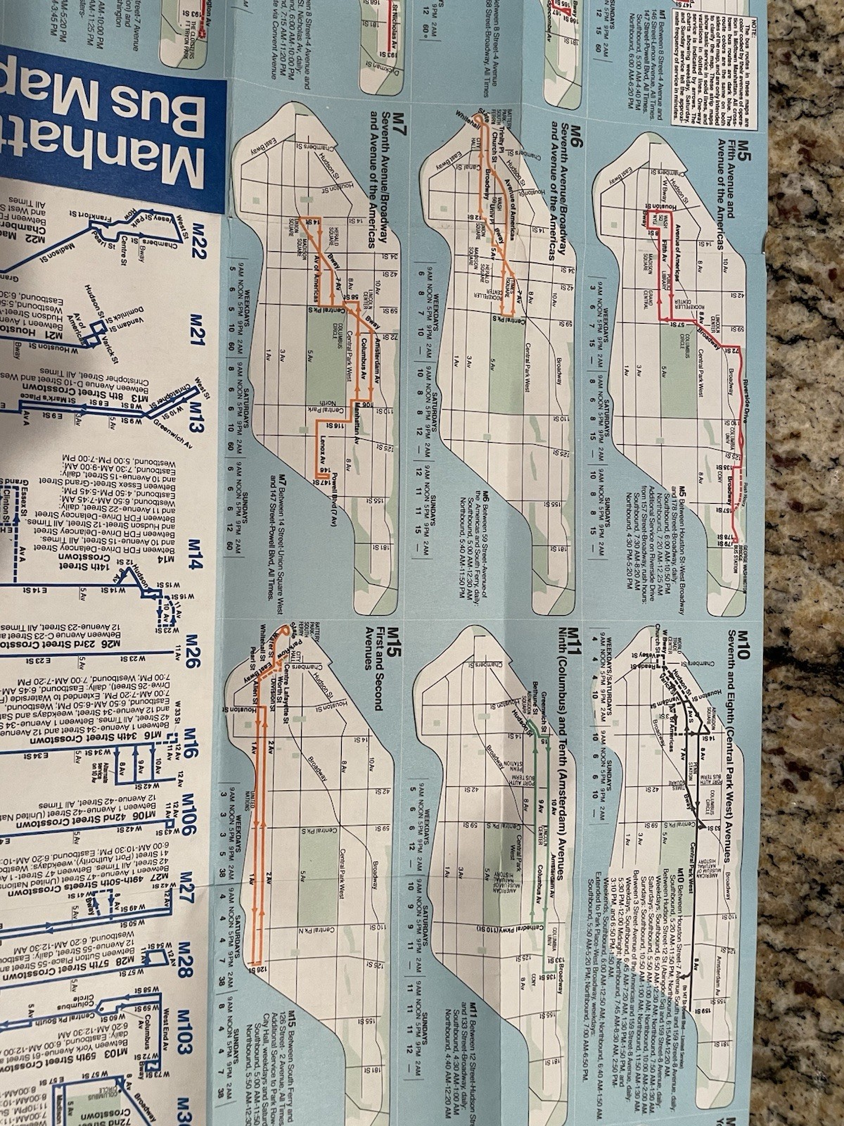 VINTAGE 1982 MANHATTAN BUS MAP M4 NYC