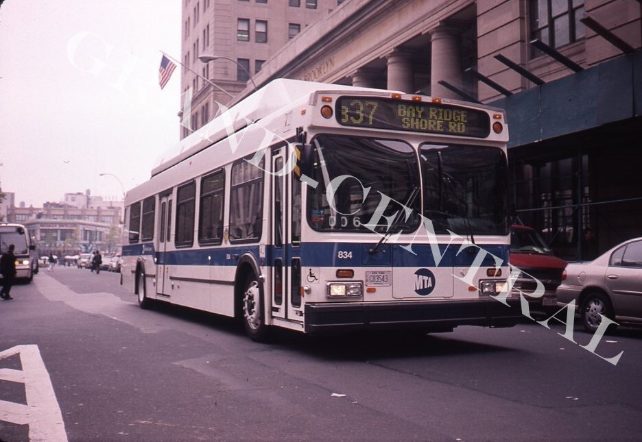 ORIGINAL 2000 NYCTA NEW YORK CITY BUS SLIDE #834 ROUTE B37 BROOKLYN NY NYC MTA