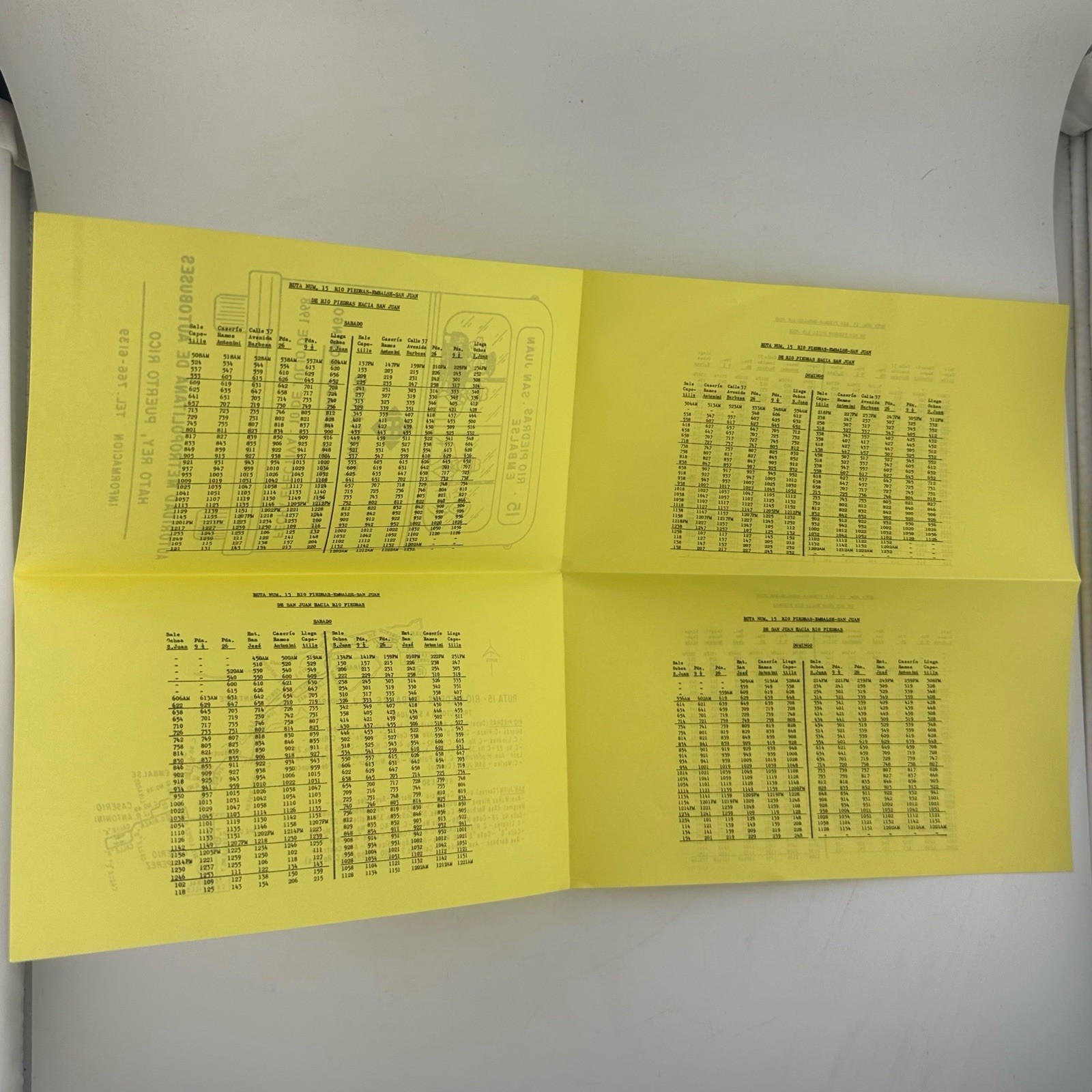Puerto Rico AMA Bus Timetable Lot 1966-1968 Transit Schedules Maps 8 Booklets