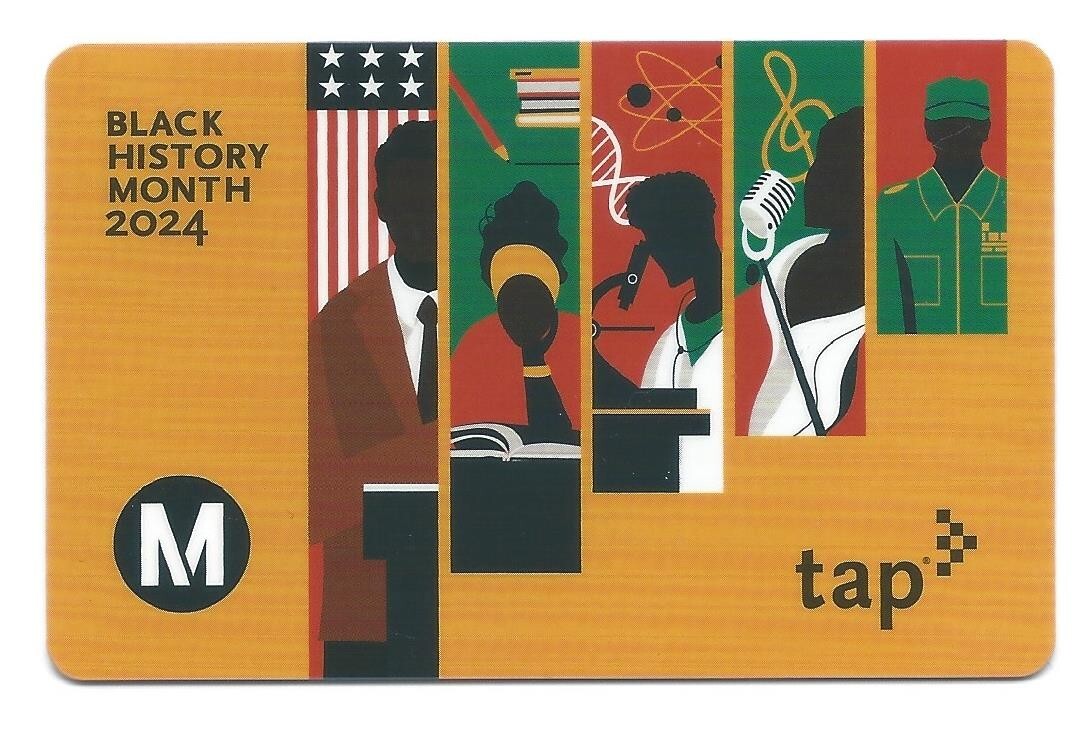 NEW Active Black History 2024 Los Angeles Metro LA TAP Fare Card Bus Subway