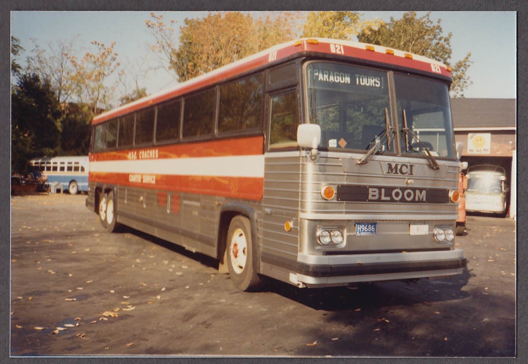 Bloom Paragon Tours H&L Coaches MCI #821 bus snapshot Taunton MA 1982