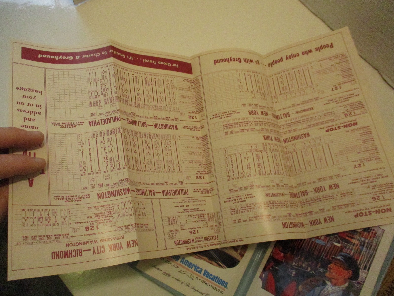 1969 Greyhound Bus Souvenir Vinyl Folder w/Brochures and Time Table