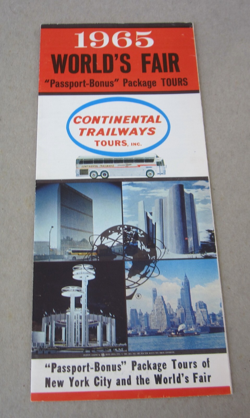 Old Vintage 1965 – New York WORLD’S FAIR – Continental Trailways Bus Brochure