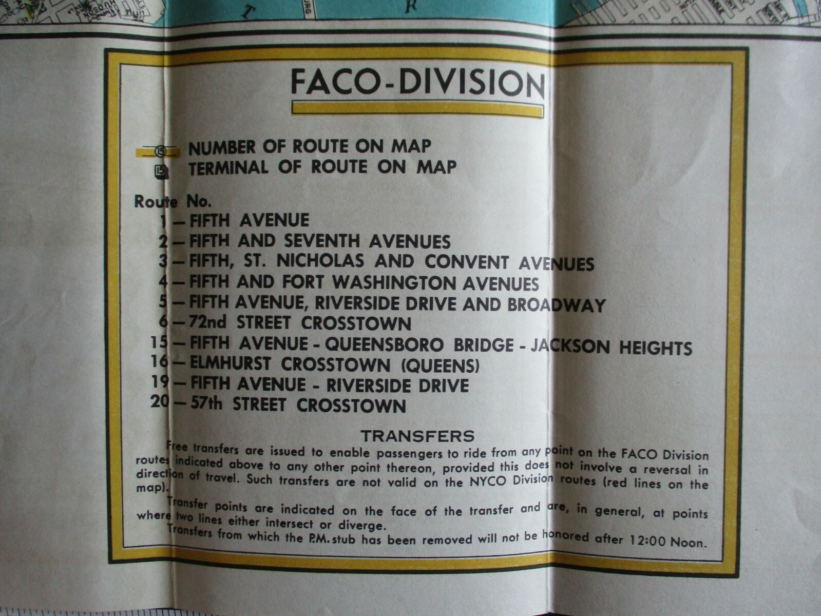 Rare 1958 5th Av Motor Coach Co. Bus Fifth New York City NYC Map Brochure 15×30″