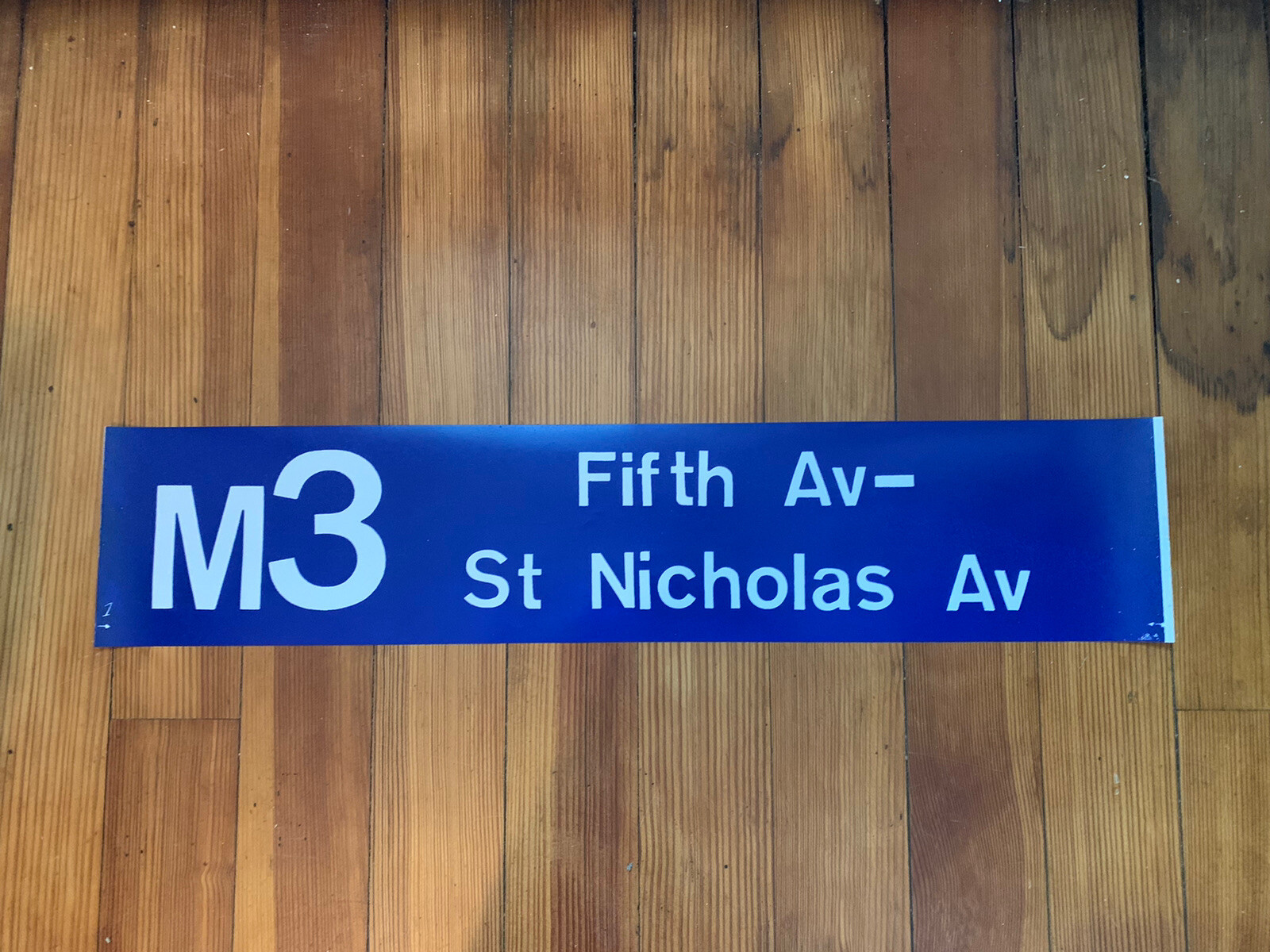 NY NYC BUS ROLL SIGN 1974 GM M3 FIFTH SAINT ST NICHOLAS AVENUE MANHATTAN