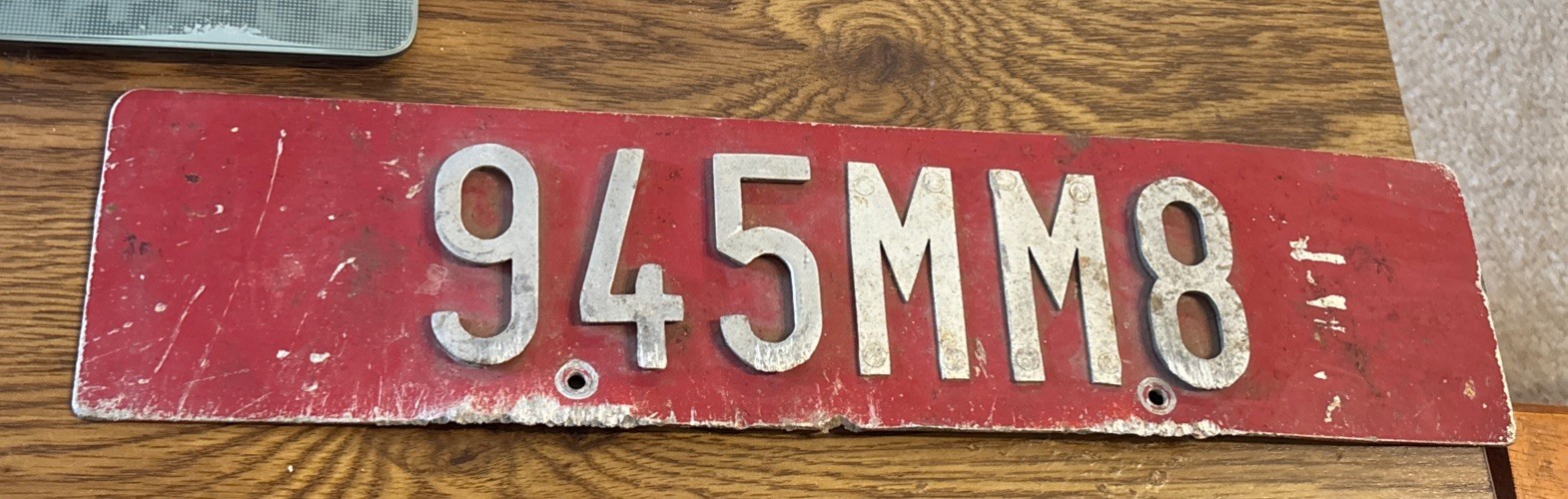 Vintage Bus Roll Sign Section 945MM8 Possibly NYC 17″ x 4″ Metal