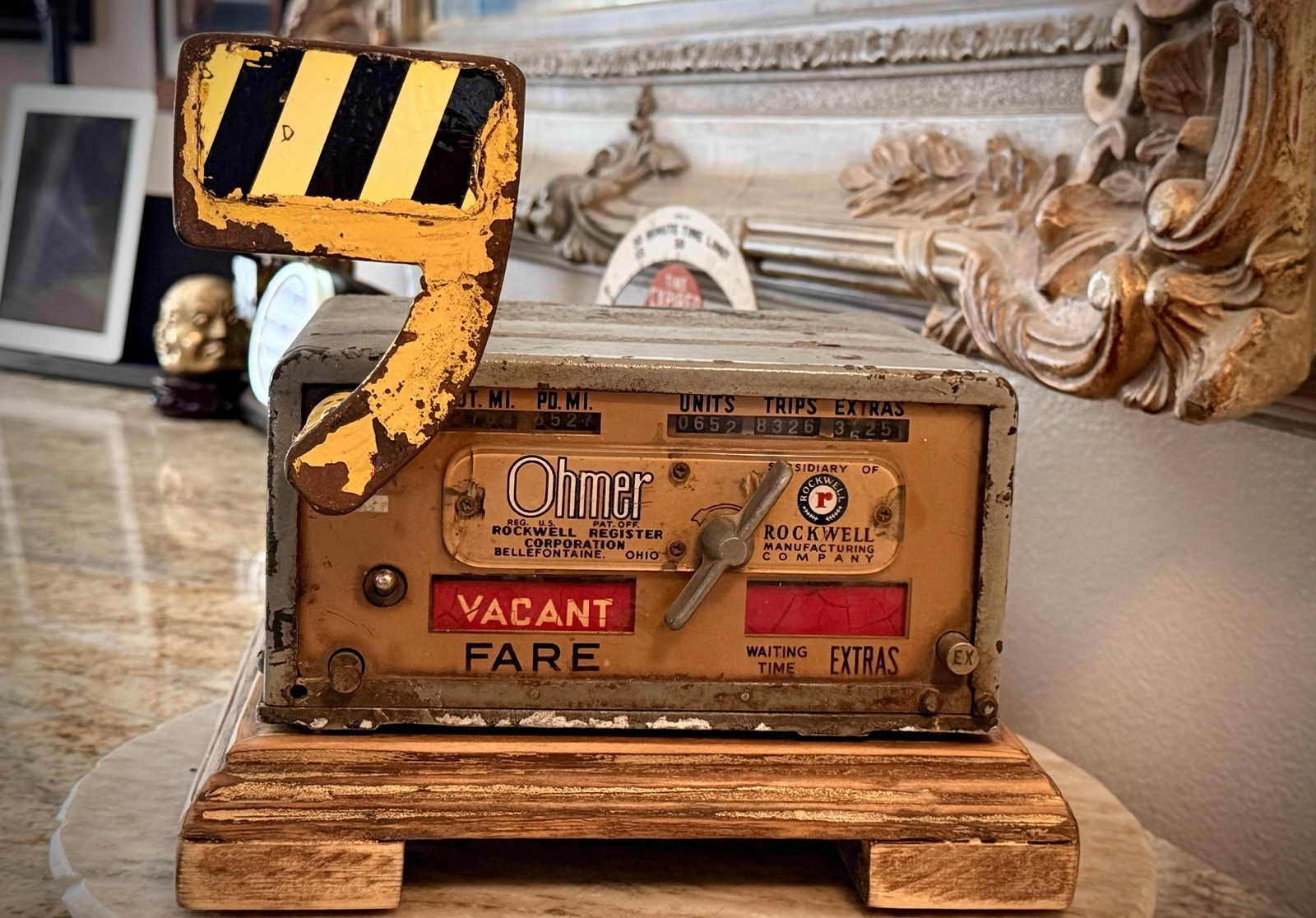 Vintage 1950s Ohmer Rockwell Taxi Cab Fare Meter – WORKING & TICKING – Rare