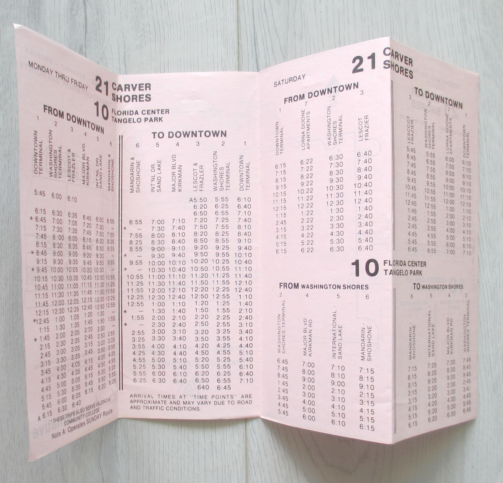 Lot of 6 Orange Seminole Osceola TA Bus Timetables Orlando Central Florida FL