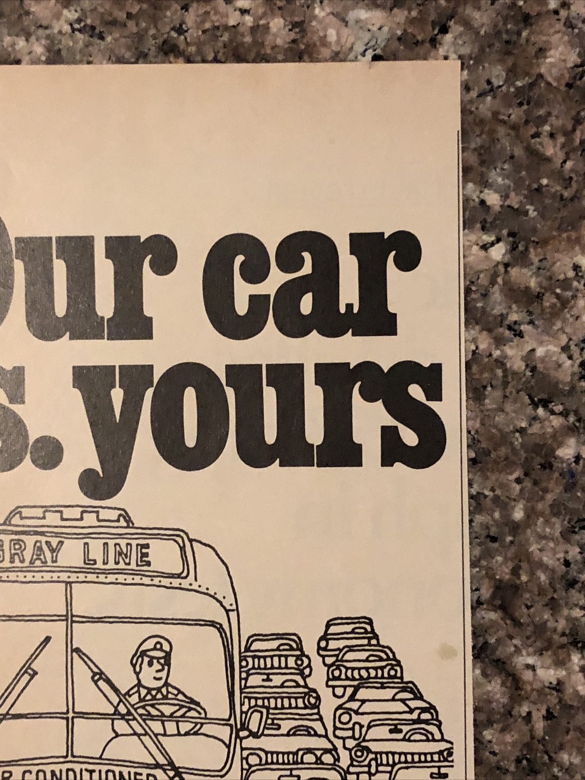 PRINT AD 1974 Gray Line Sightseeing Bus Public Transportation End Fuel Crisis