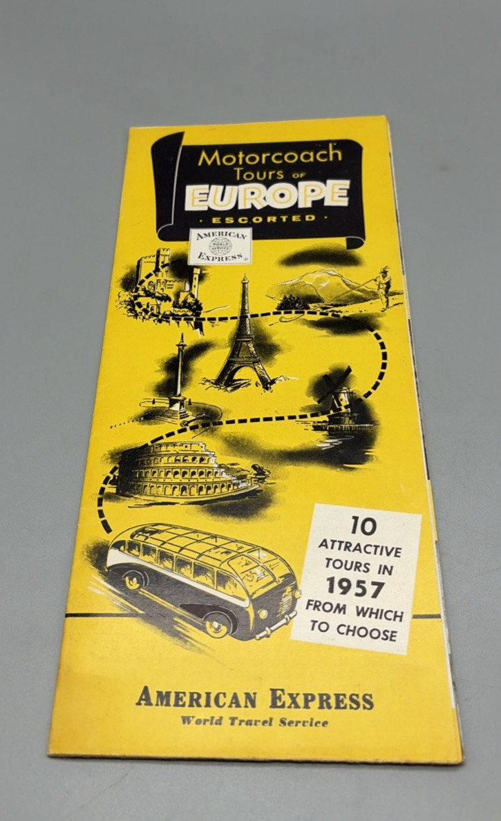 Vintage 1957 Travel Brochure “Motorcoach Tours Of Europe” American Express
