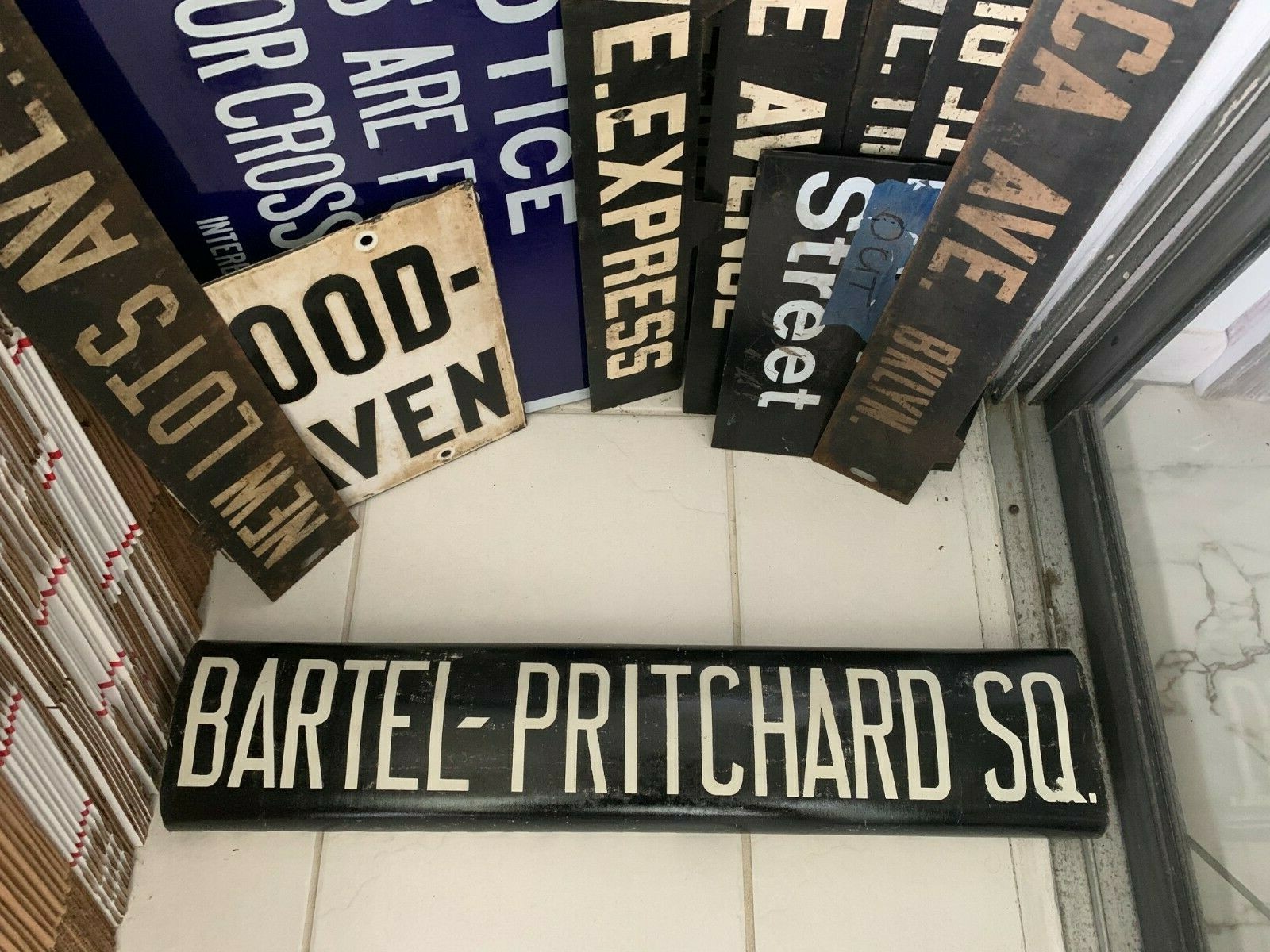 NYC BUS ROLL SIGN NY 28″ WIDE BARTEL PRITCHARD SQUARE PROSPECT PARK BROOKLYN NY