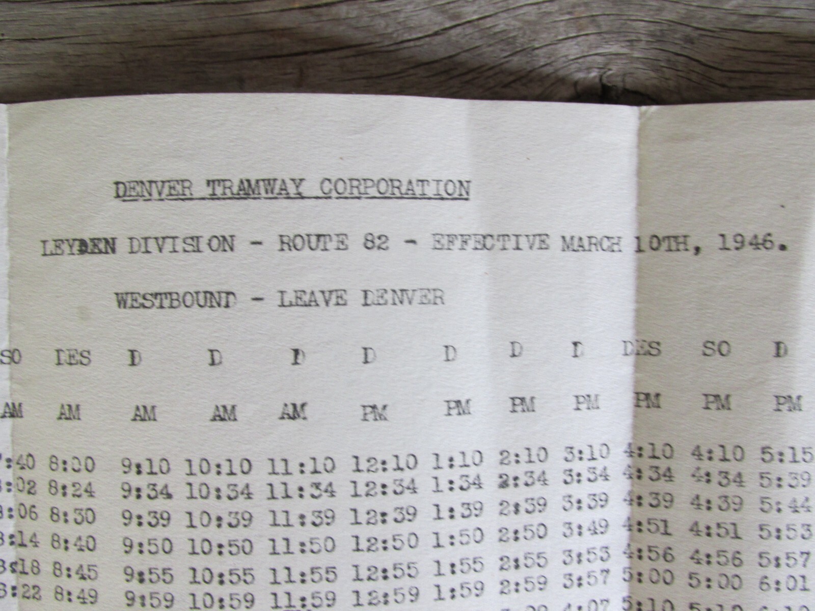 1946 Denver CO Tramway Envelope w/Coach & Intermountain Railroad Co. Schedules