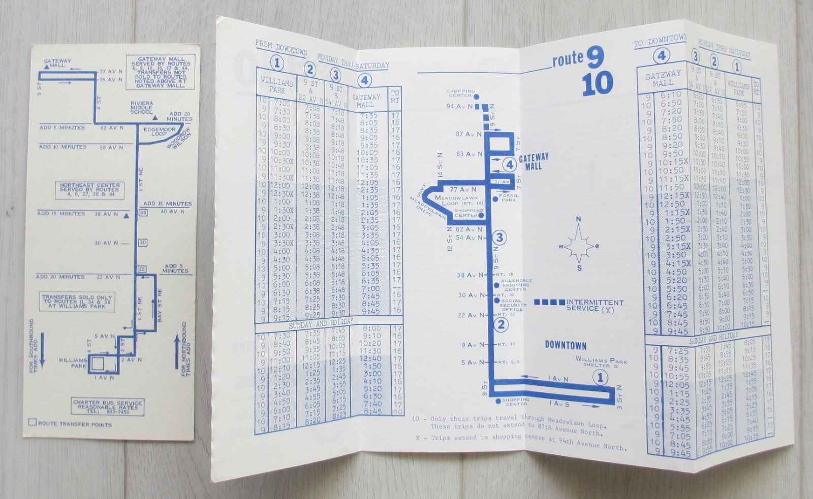 Lot of 4 Vintage 1979 St. Petersburg Transit Bus Timetables Beach Florida FL