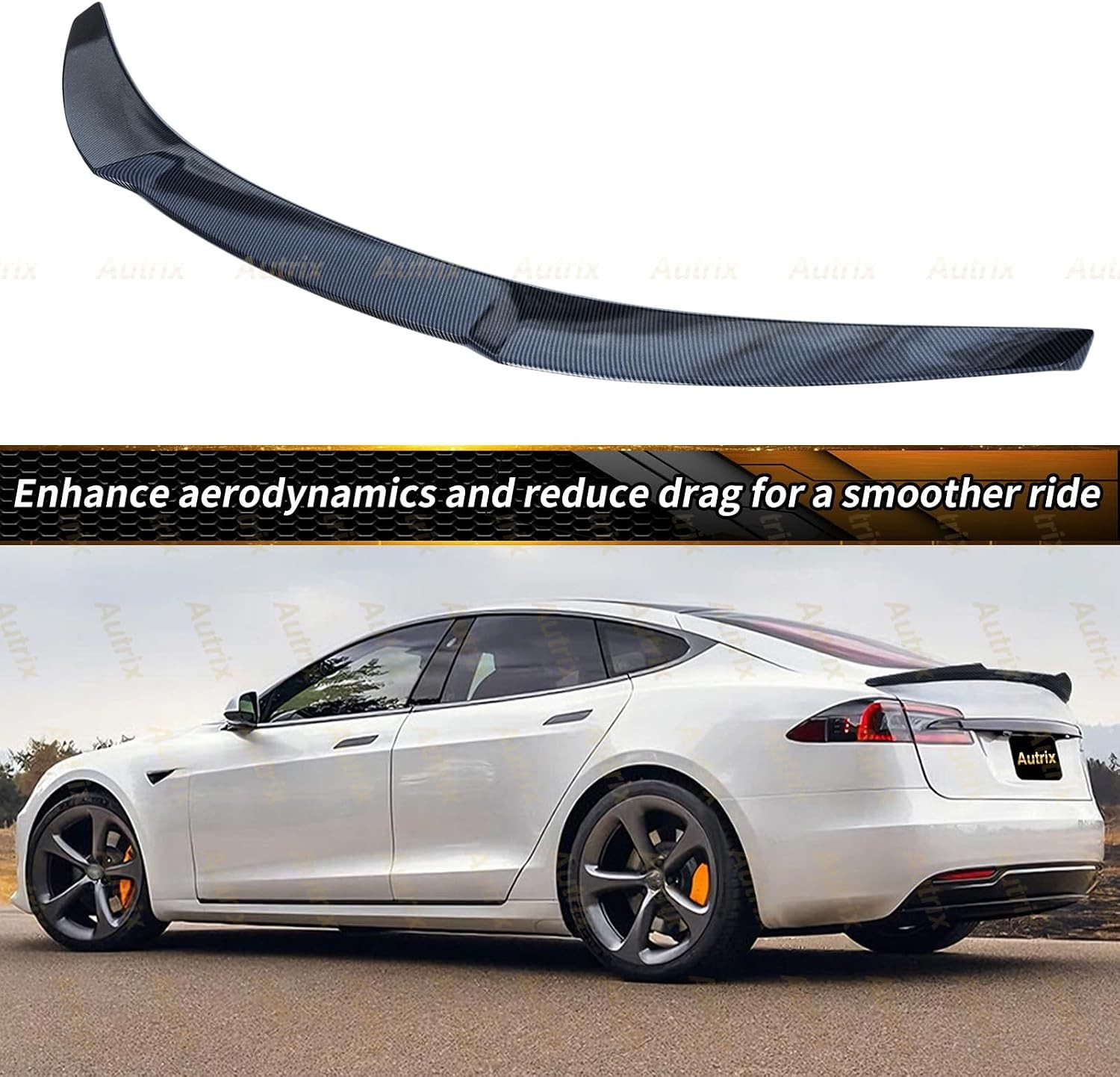 Rear Trunk Spoiler Compatible with 2012-2026 Tesla Model S All Models