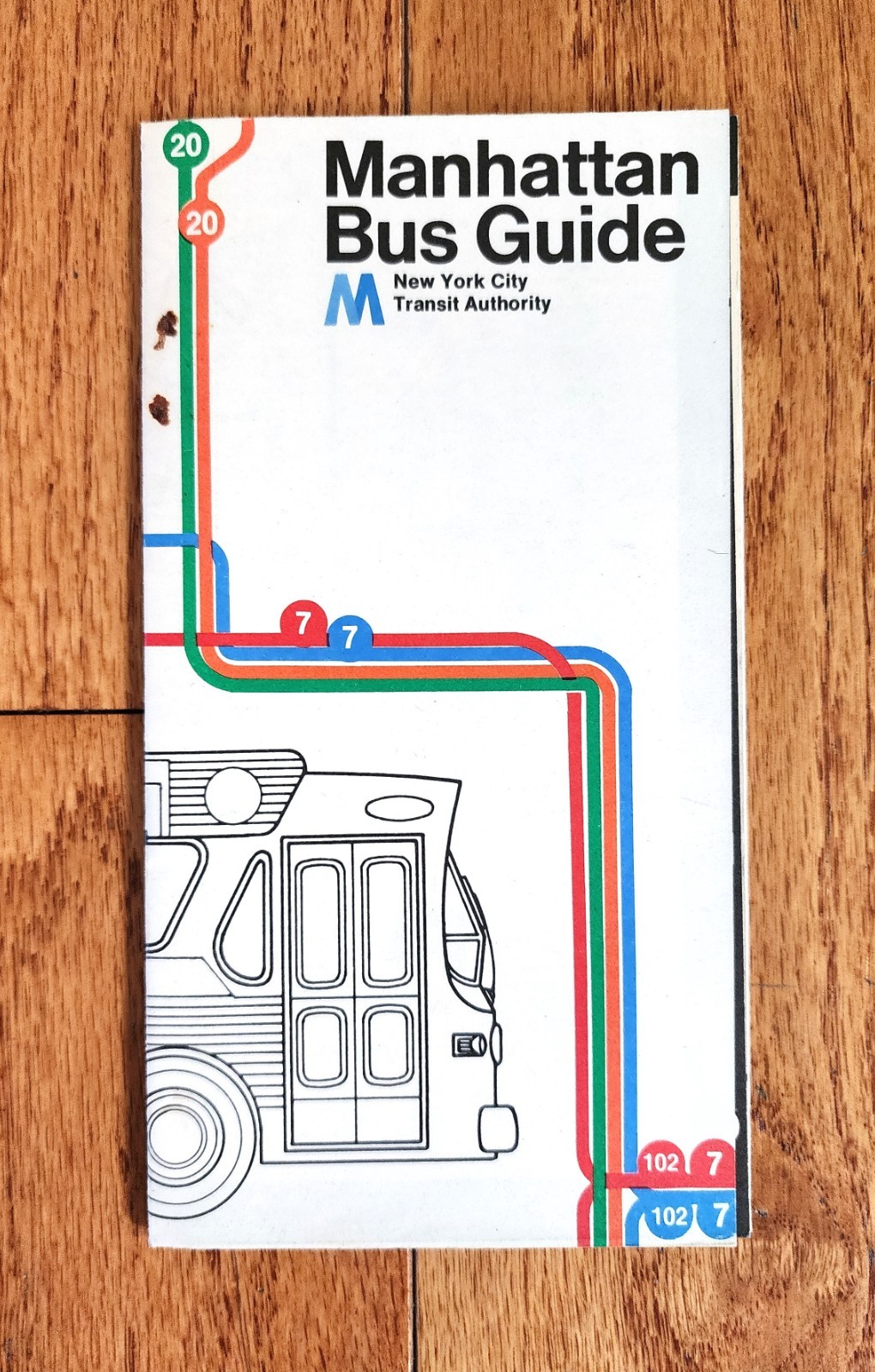 VINTAGE 1974 NYCTA NYC MANHATTAN BUS MAP MTA NEW YORK CITY TRANSIT AUTHORITY NY