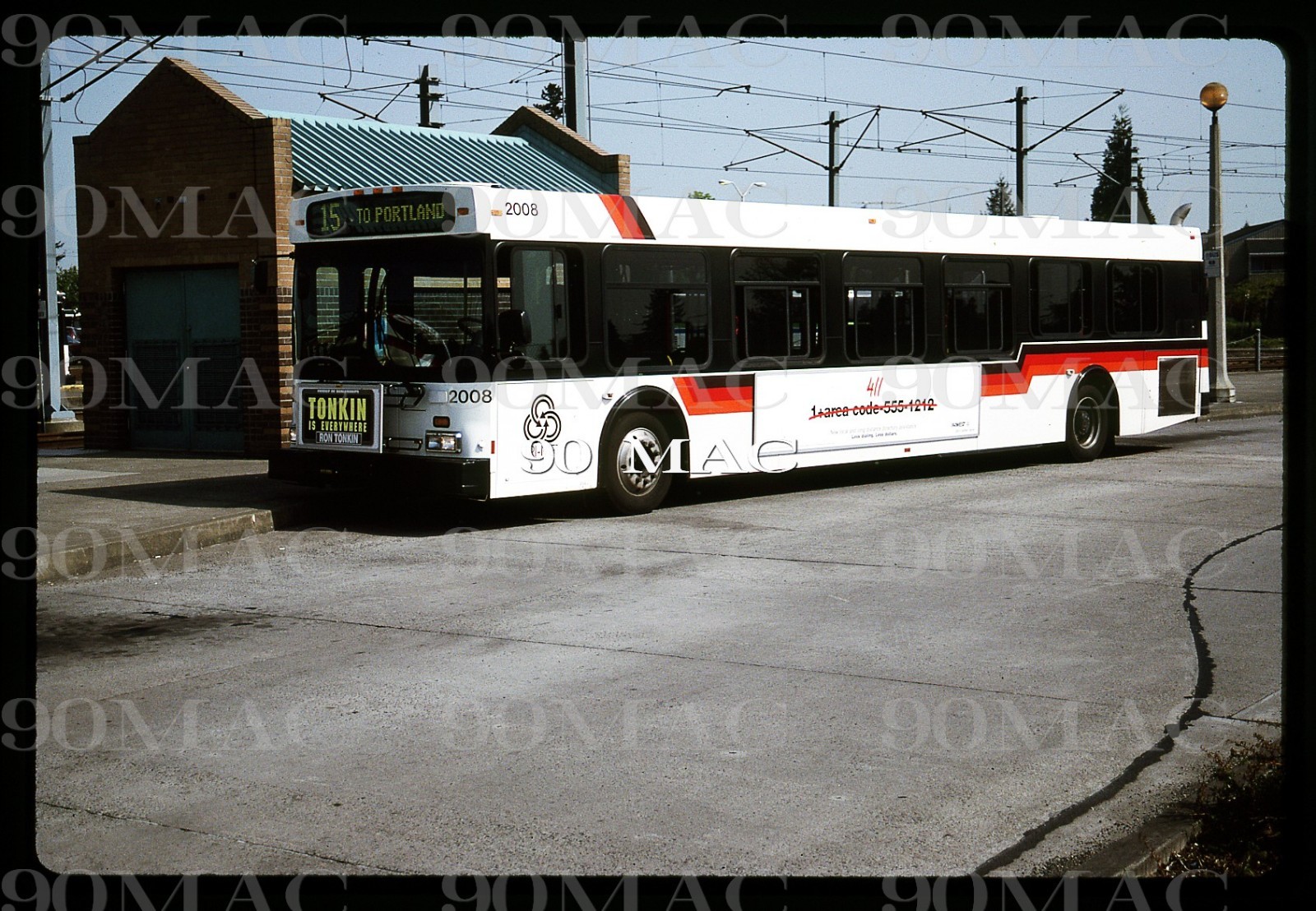 TRI-MET. NEW FLYER BUS #2008. Portland (OR). Original Slide 1998.