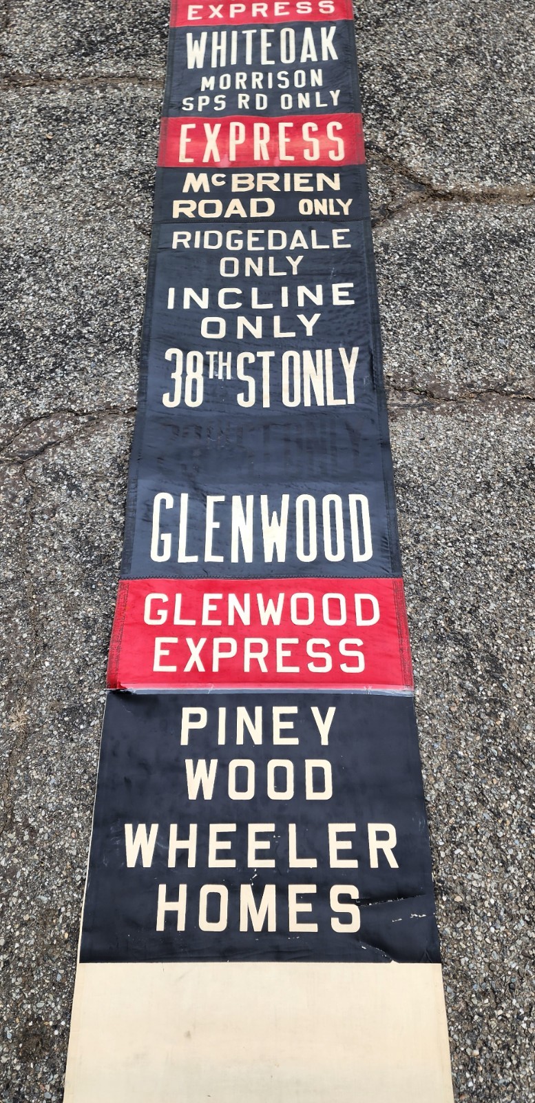 VINTAGE SOUTHERN COACH LINES BUS ROLL SIGN AVONDALE FOUST AIRPORT TENNASSEE