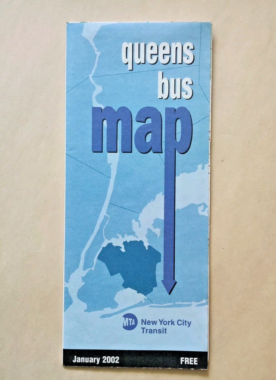 2002 January Queens Bus Map New York City NYC Transit Authority MTA Routes