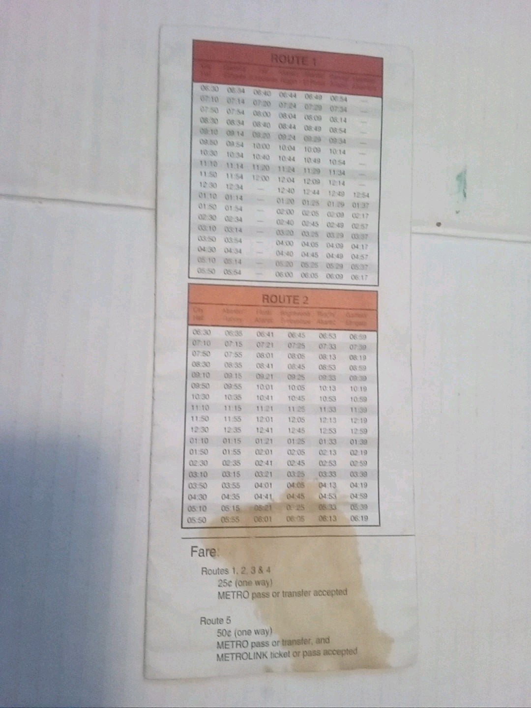 City Of Monterey Park, CA Bus Schedule 2002 Small Bus