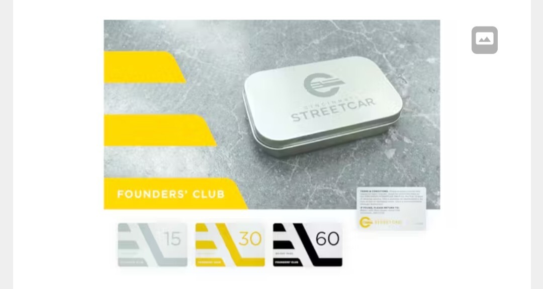 Cincinnati Streetcar Founder’s Club limited commemorative metal Card And Case