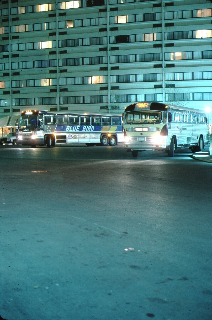 Blue Bird MCI bus Kodachrome original Kodak slide