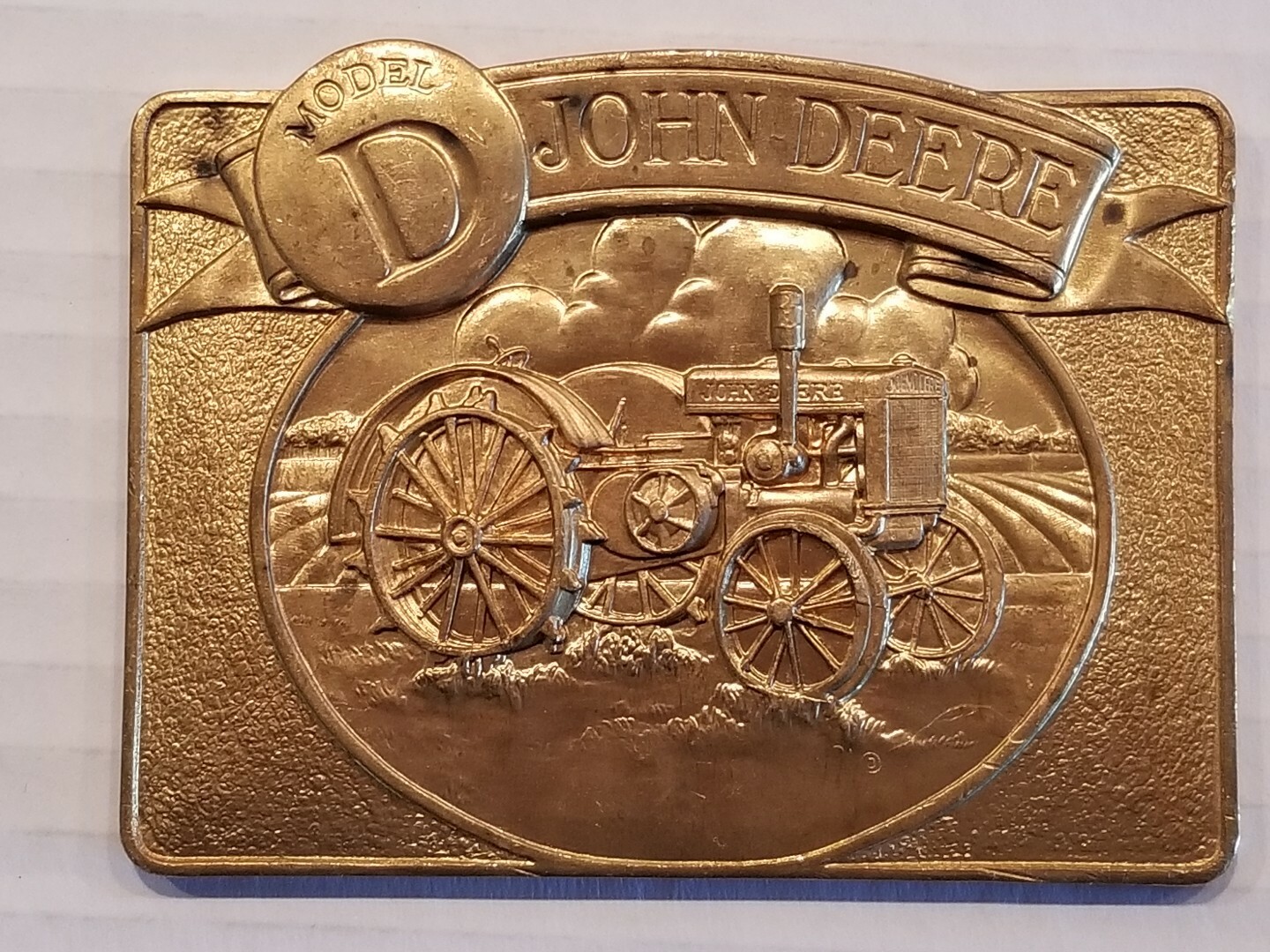 JOHN DEERE 1923 MODEL D MEDAL TOKEN COIN BRASS FROM 1988