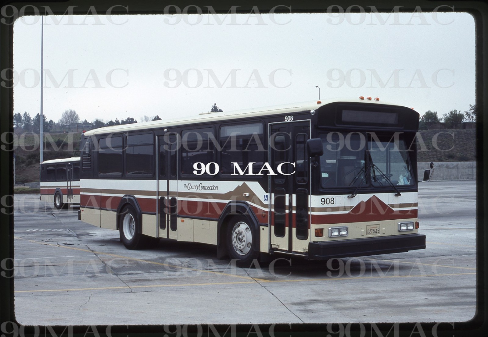 CCCTA. GILLIG BUS #908. Concord (CA). Original Slide 1989.