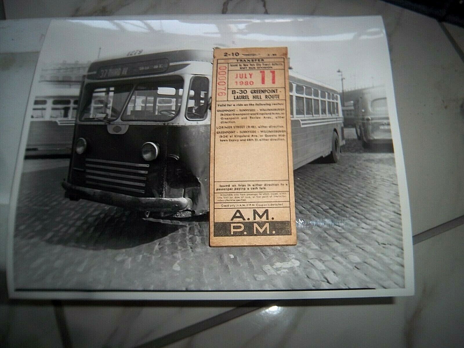 25 COMPLETE UNUSED TRANSFERS NOS NYC NY BUS GREENPOINT LAUREL HILL BROOKLYN 1980