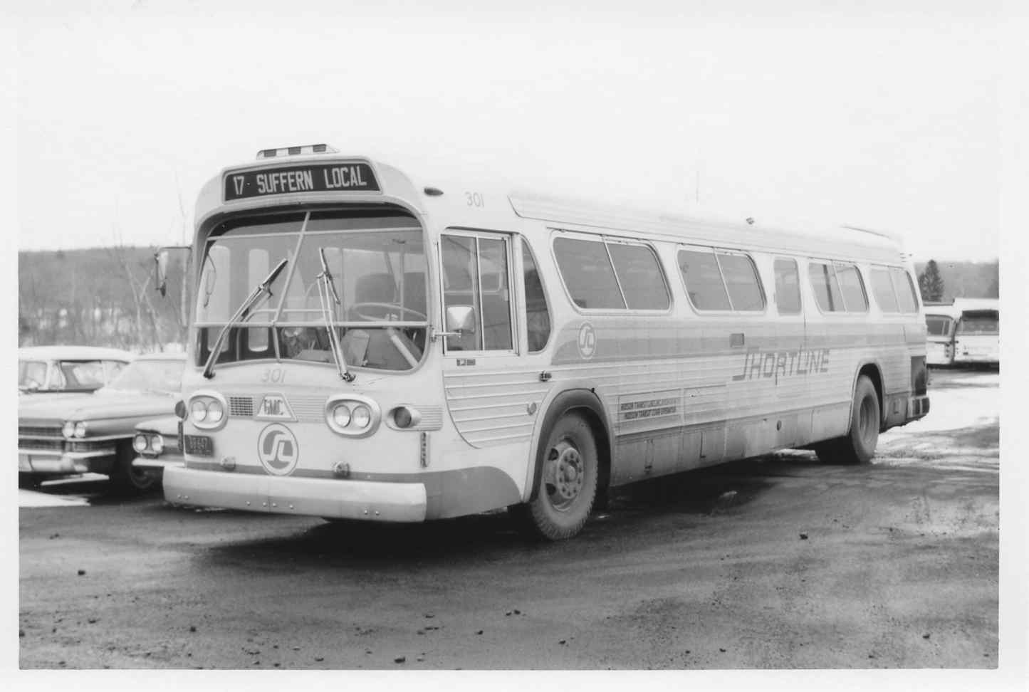 L928 RP 1969 SHORTLINE GMC BUS #301 SUFFERN LOCAL RT 17 NY