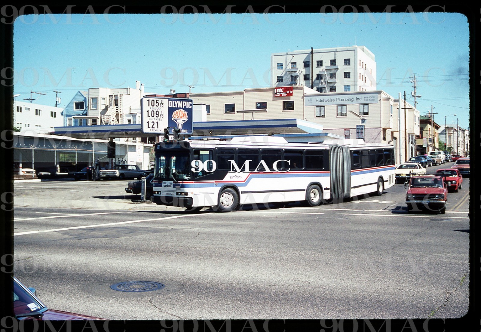 SAMTRANS. NEOPLAN BUS #9128. San Francisco (CA). Original Slide 1990.