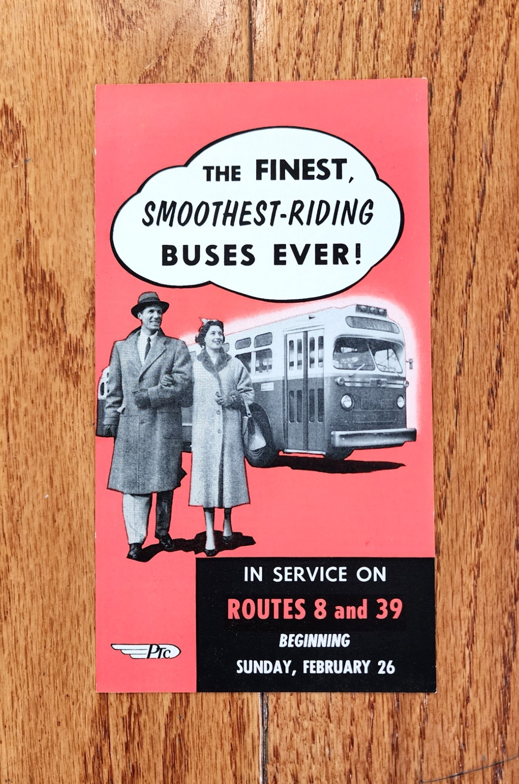 1956 PTC PHILADELPHIA TRANSPORTATION CO NEW BUSES BROCHURE BUS ROUTE 8 & 39 PA