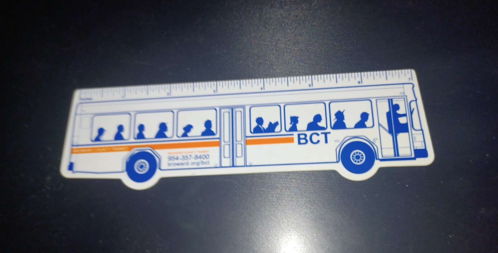 7 inch bus ruler. Broward County Transit BCT from 2005. A- condition.