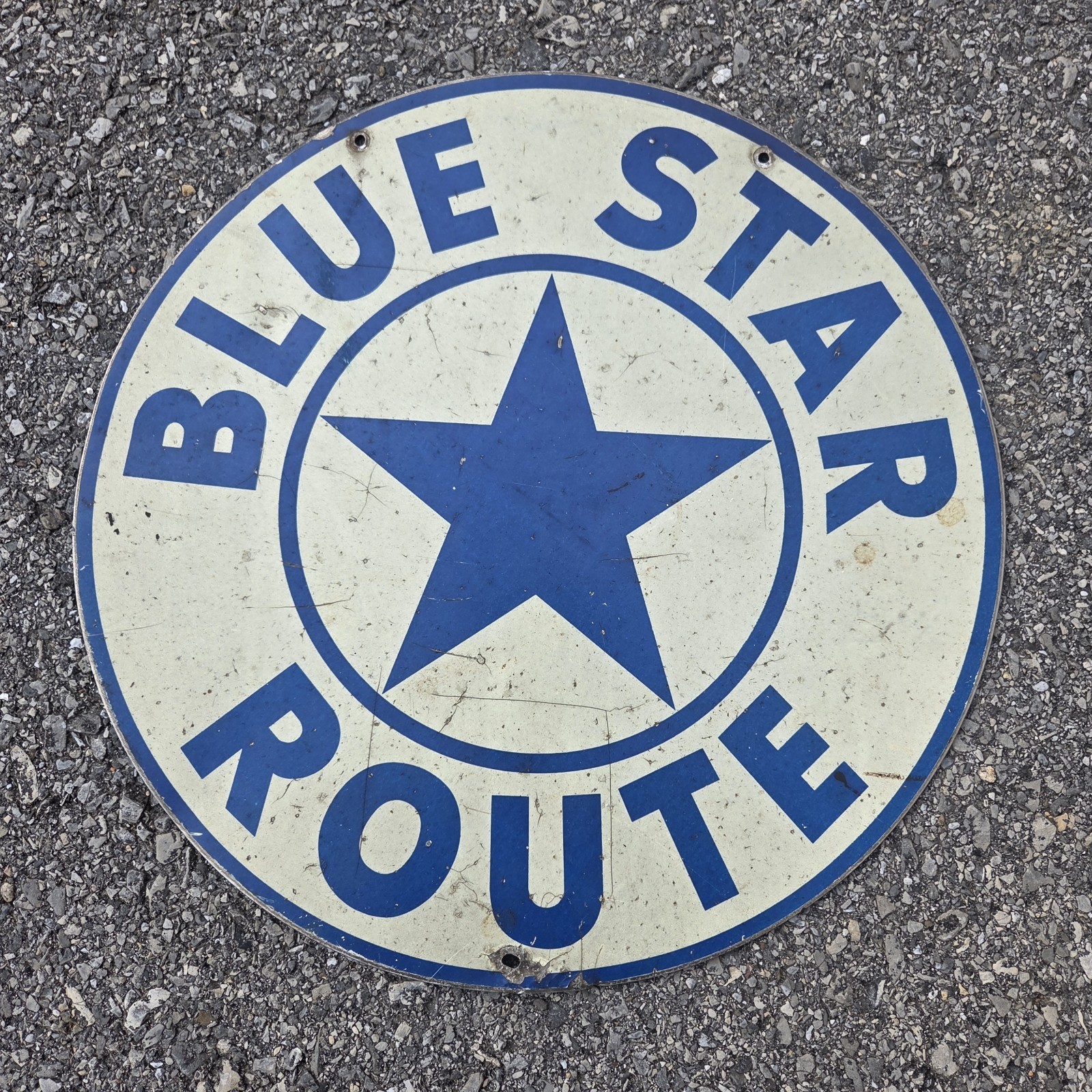 SOMERSET BUS COMPANY BLUE STAR ROUTE SIGN EMBLEM NJ NEW JERSEY VINTAGE
