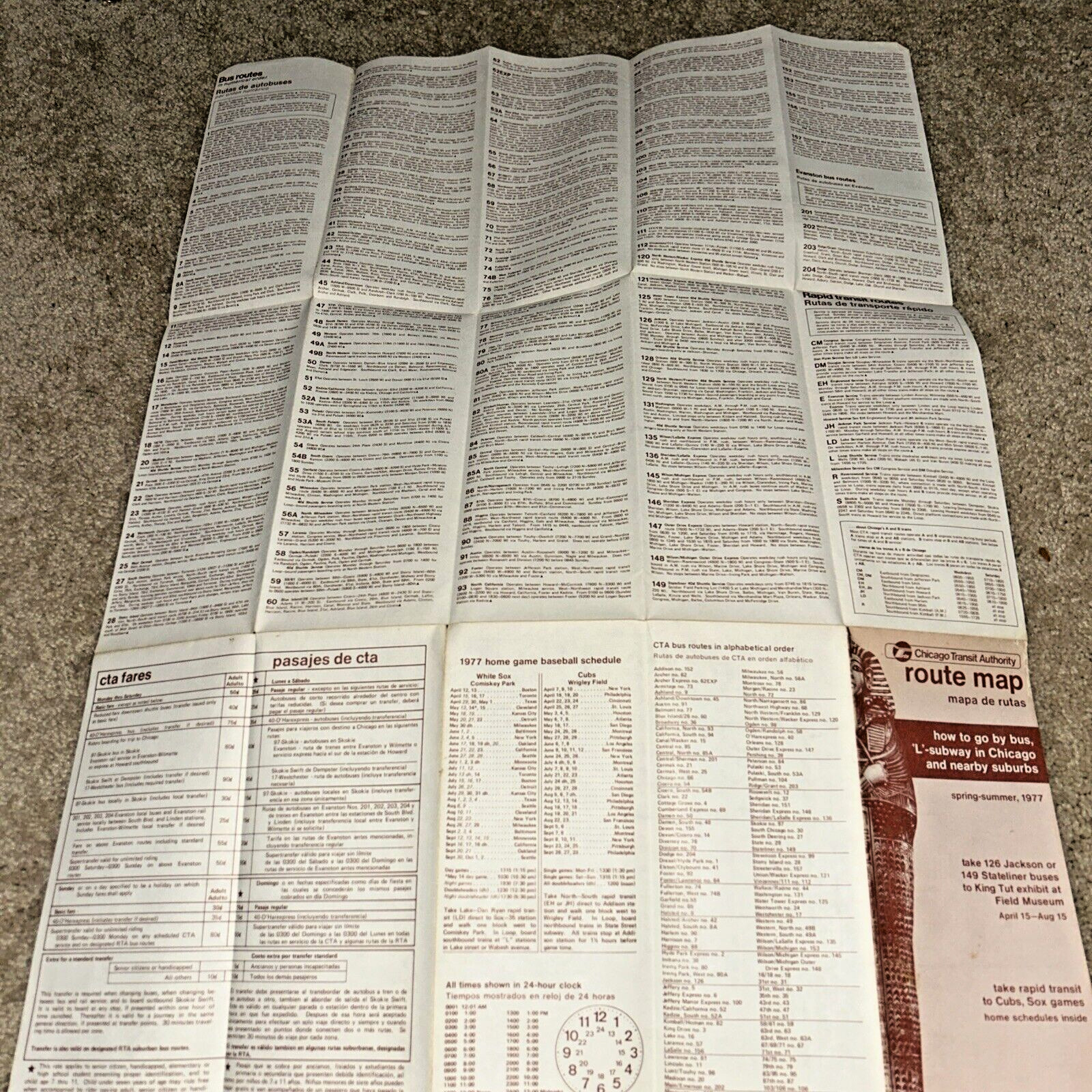 Spring 1977 CTA – CHICAGO TRANSIT AUTHORITY MAP showing CTA Bus and Subway Lines