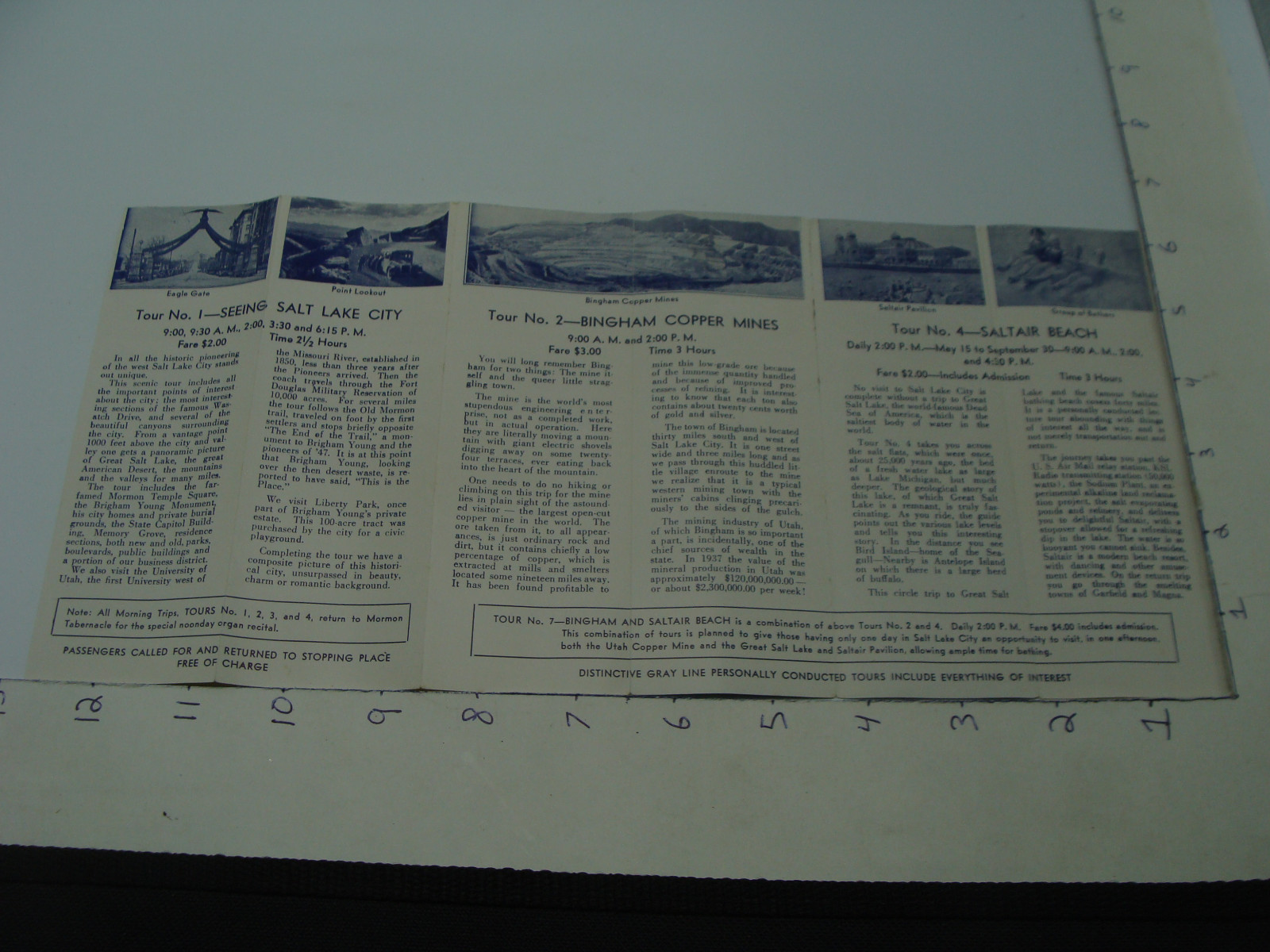 Original Vintage – seeing SALT LAKE CITY – the gray line — old but undated