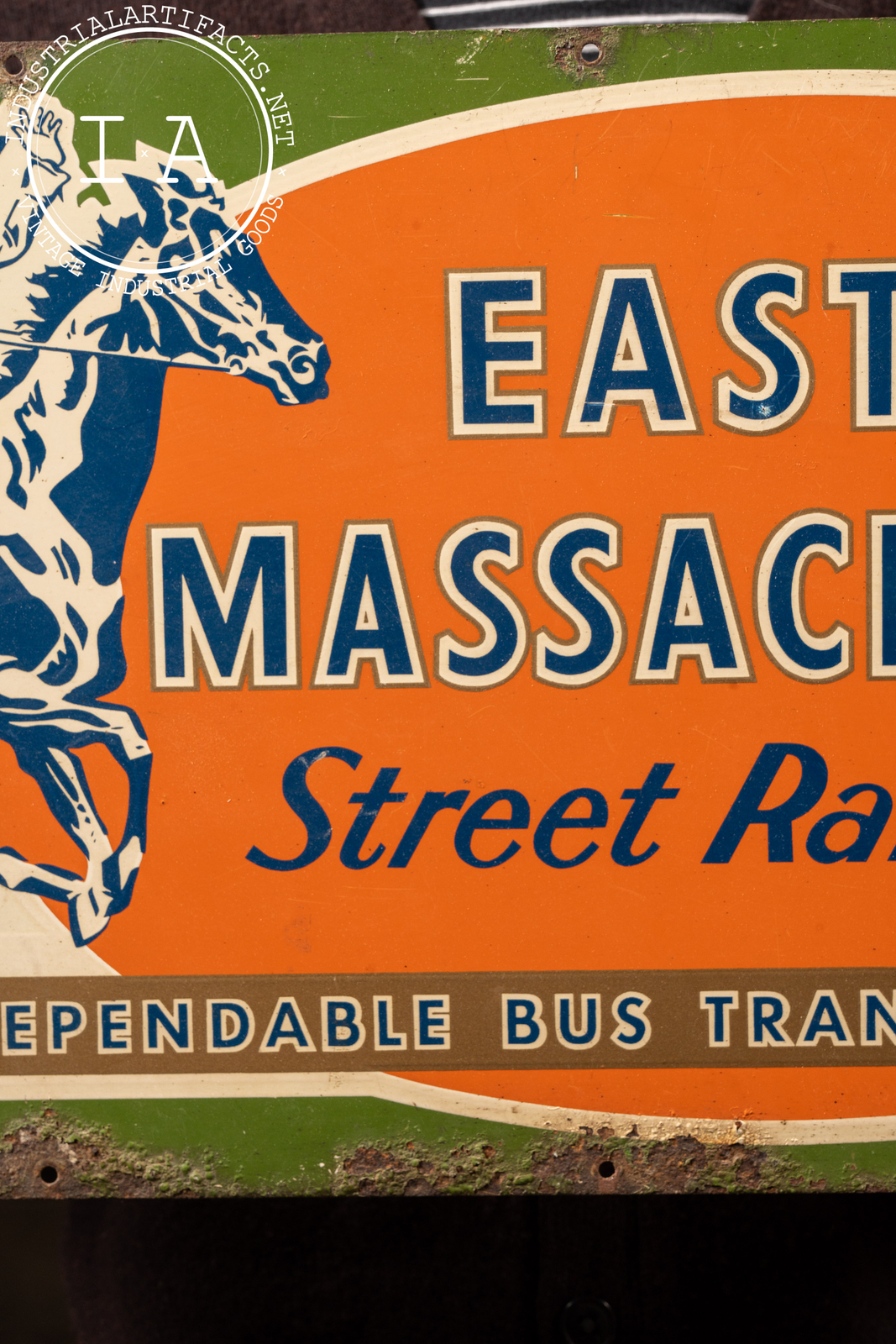 Vintage Painted Metal Railway Advertising Sign