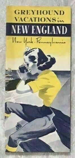 1939 Greyhound Vacations New England New York & PA Travel Brochure