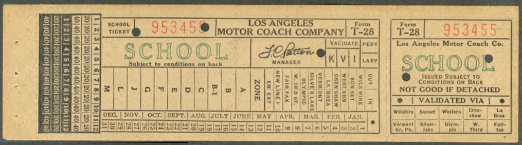 Los Angeles Motor Coach transfer School T-28