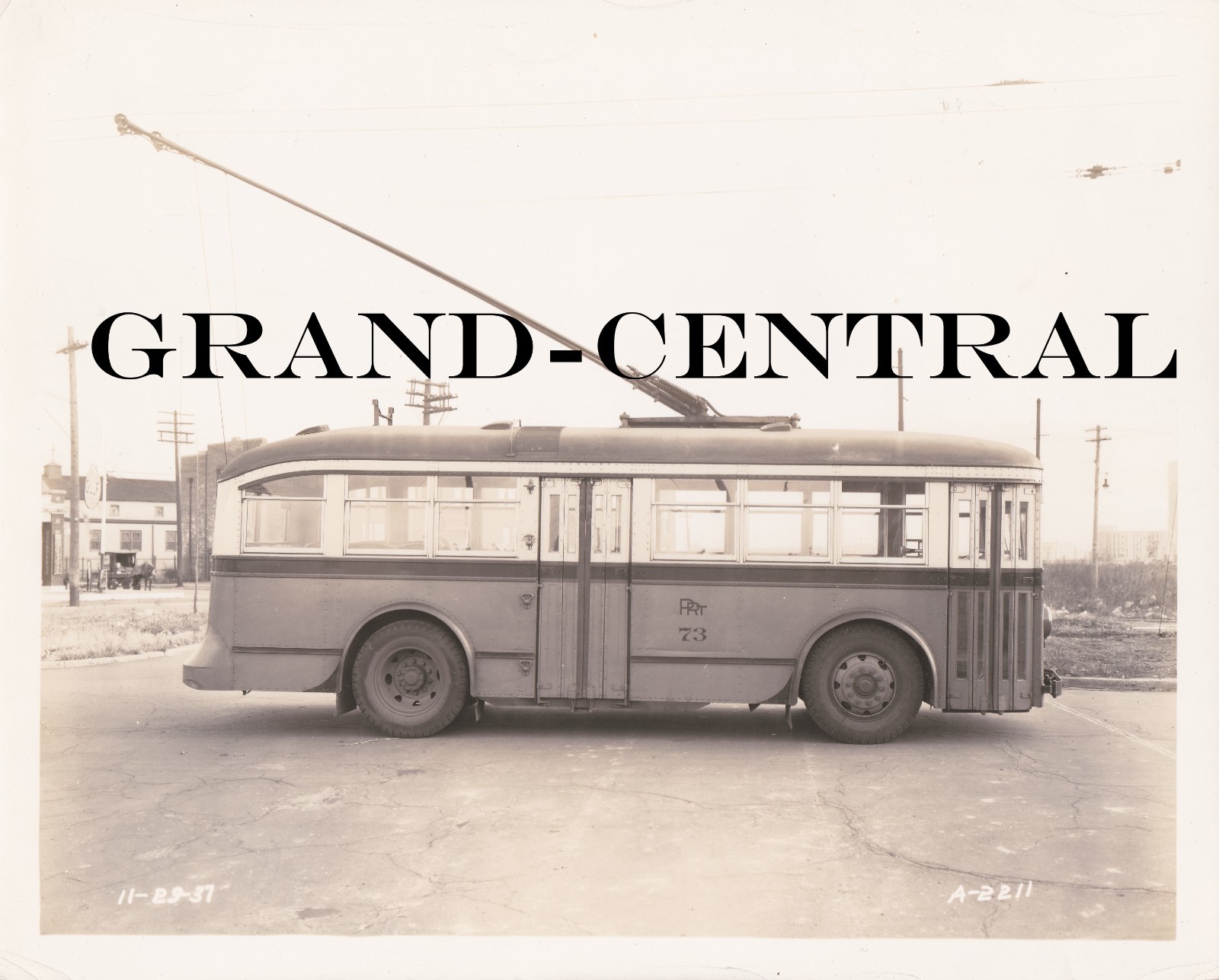 ORIGINAL 1937 PRT PITTSBURGH REGIONAL TRANSIT TROLLEY BUS PHOTO #73